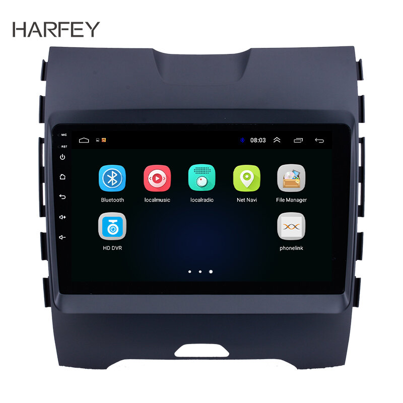 Harfey 9 "android 8.1 para ford edge 2013 2014-2017 rádio gps navi hd touchscreen bluetooth 3g wifi tpms swc espelho ligação obd2 dvr