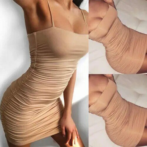 Fashion WomenDress 2019 New Lady Sleeveless Bodycon Casual Party Cocktail Club Dress Wholesale
