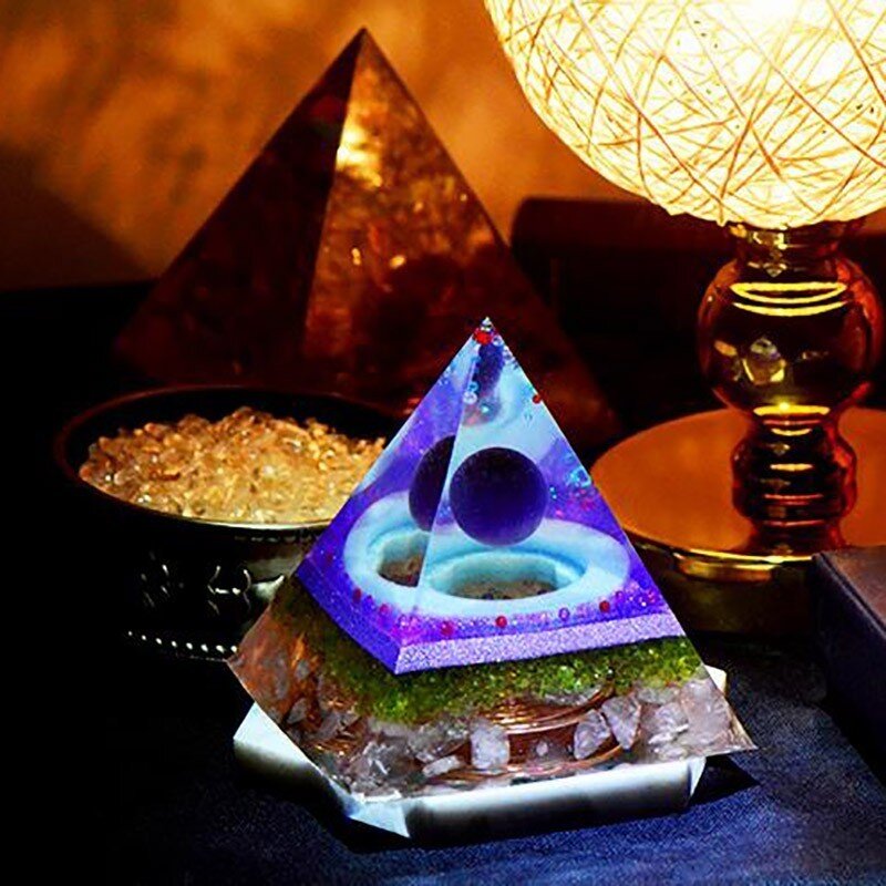 Aura Reiki Orgonite Reiki Opal Piramide Huwelijk Wishing Sieraden Natuurlijke Kristal Hars Ambachten Glamour Sieraden Decoratie C0043