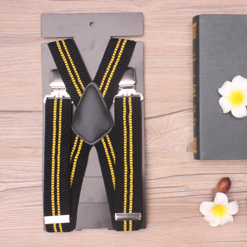 4 ซม.สกีสโนว์บอร์ดกางเกง Suspenders ปรับยืดหยุ่นสำหรับ Man 4 คลิป X-กลับรูปแบบสามมิติคุณภาพสูง