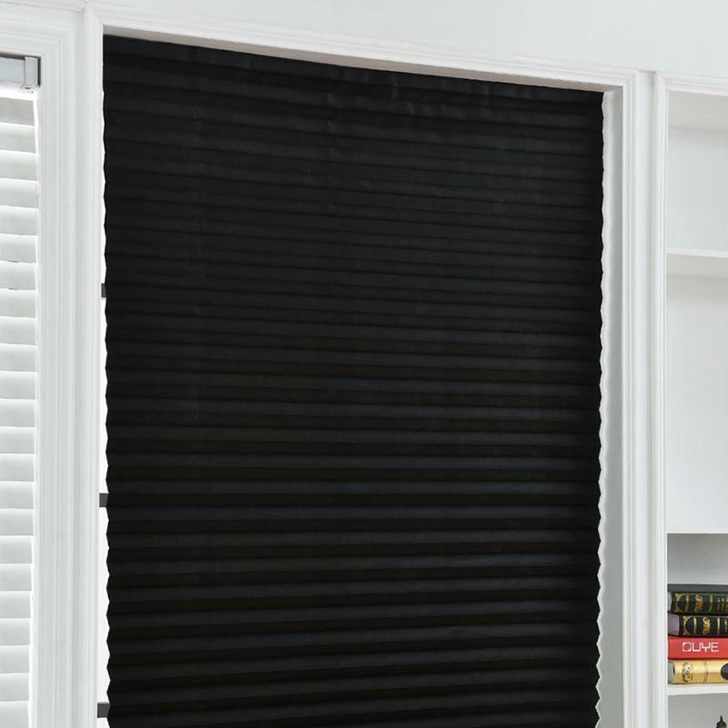 Selbst-Adhesive Plissee Jalousien Halb Blackout Vorhänge für Bad Balkon Shades für Wohnzimmer Fenster Kaffee Tür Haus Dekor