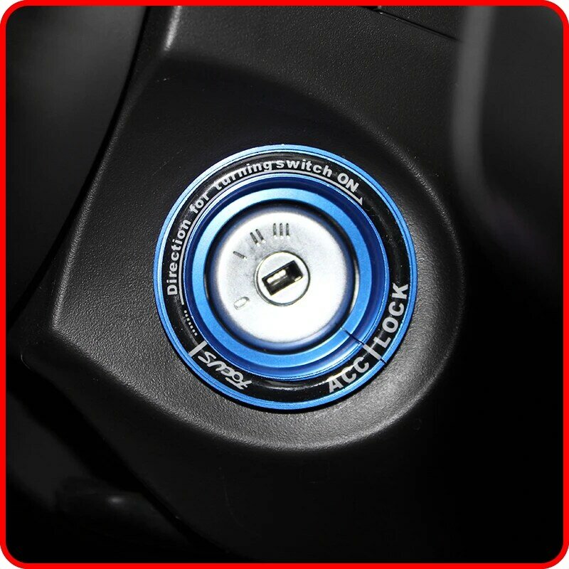 Sedikit Perubahan Aluminium Mobil Pengapian Kunci Switch Cincin Penutup Lingkaran Lubang Stiker untuk Ford Focus 2 3 4 MK2 MK3 MK4 Aksesoris