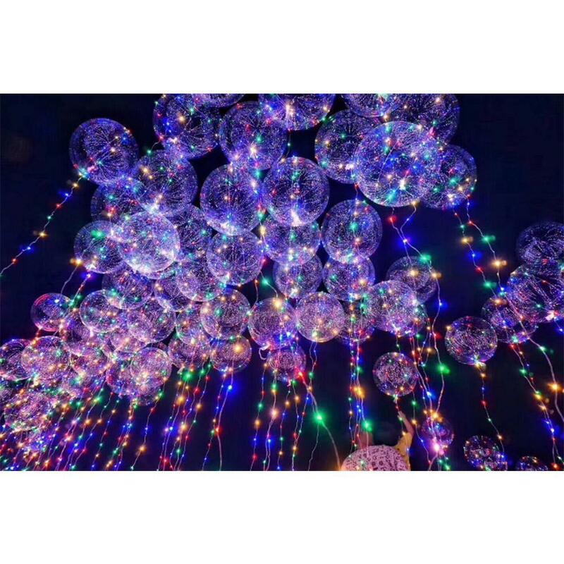 18 Inch Luminous Led Balloon Transparent Round Bubble Balloon Multicolor Beautiful Luminous Toys Gifts For Friend Family