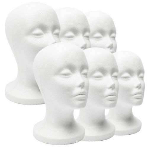 Vrouwelijke Piepschuim Mannequin Pruik Glazen Hoed Display Stand Populaire Schuimkraag Model Opslag Houders Wit 1Pc