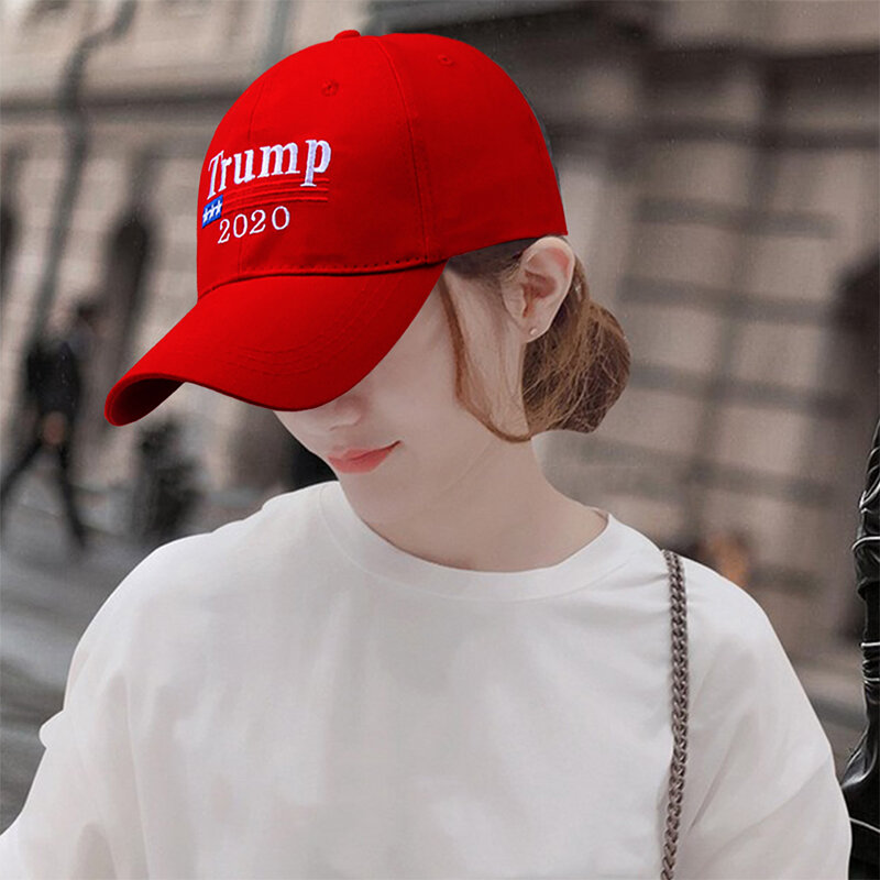Trump 2020 Embroidered Solid Color Snapback Casual leisure Adjustable Summer Baseball Cap Women Men Sports Outdoor Drop Shipping