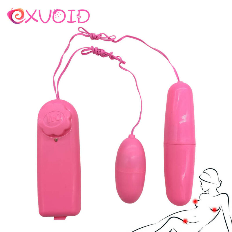 EXVOID-vibrador de huevo doble para mujer, estimulador de clítoris y masaje del punto G con Control remoto, juguetes sexuales para masturbación femenina