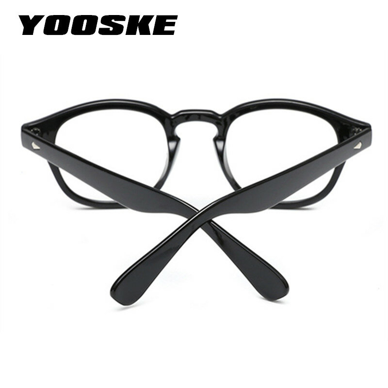 YOOSKE okulary vintage Frame mężczyźni Johnny Depp Style dizajnerskie okulary damskie klasyczne okulary z przezroczystymi szkłami optyczne oprawki do okularów