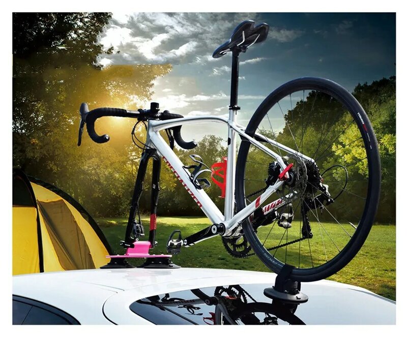 Bicycle New Thicken Carrier Frame Rack Roof-Top Suction Car Rack Quick Installation Sucker Roof for MTB Mountain Road Bike