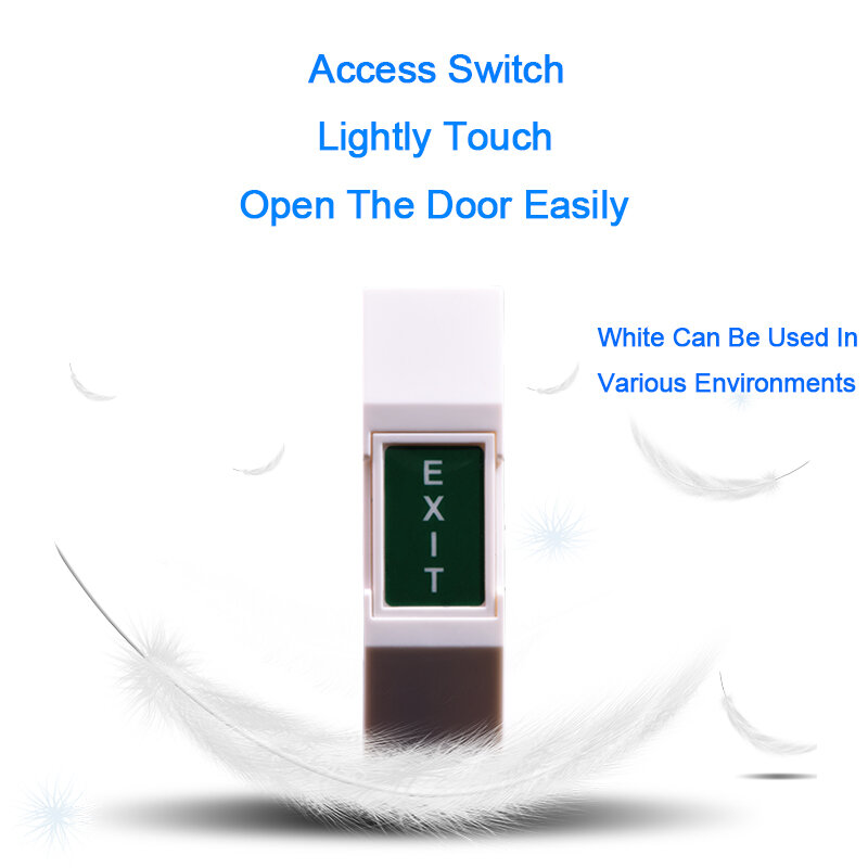 Eseye-Botón de salida de puerta, pulsador de liberación para sistema de Control de acceso de puerta RFID, Panel de plástico y botón de salida