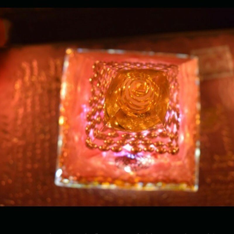 هرم أورجونيت من أورا ريكي برج طاقة أوشين هرم تزيين كريستال مجموعة حب مجوهرات زينة منزلية مصنوعة من الراتنج