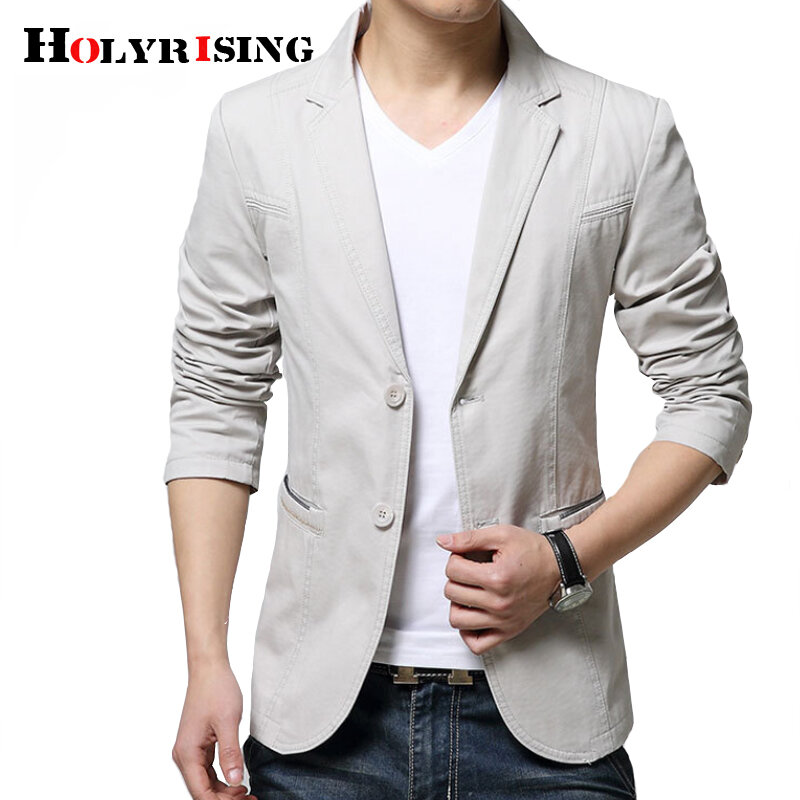 Casaco masculino casual estilo cáqui, jaqueta slim de algodão com botões plus size 5xl 2019 a 5, primavera 18795