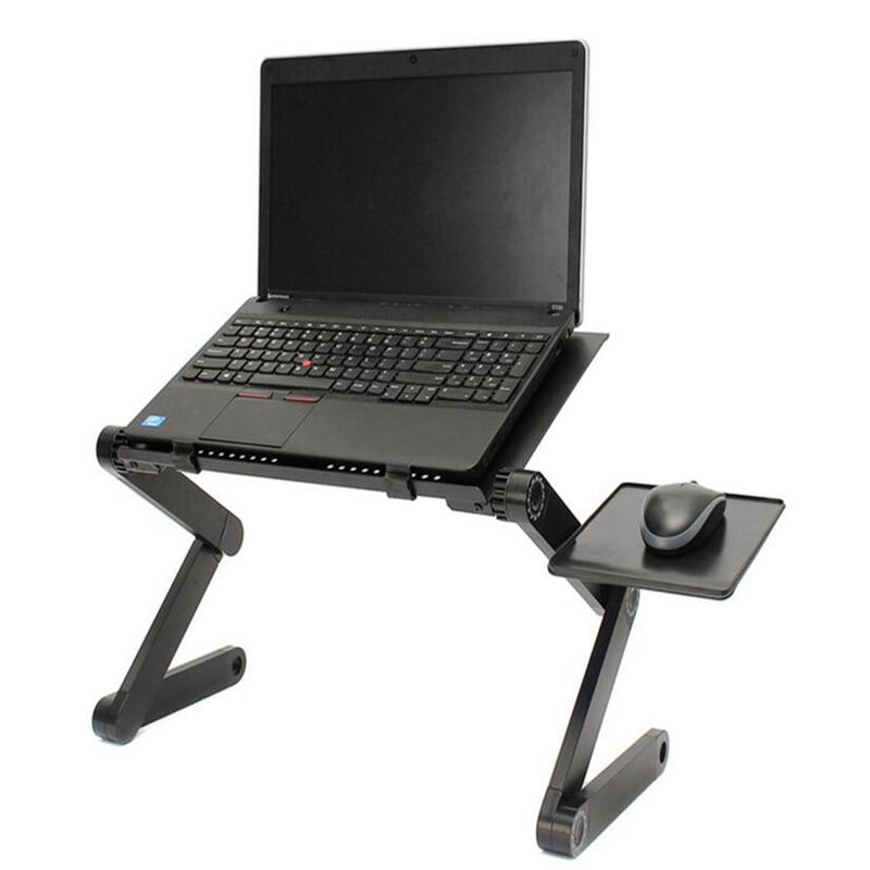 SUFEILE aluminium Laptop składany stół komputer stojak na biurko do łóżka 360 stopni obrót wielofunkcyjny przenośny składany stół składany stół D5