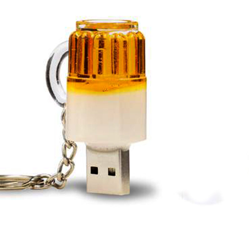 Flashdisk Kartun Mug Bir USB Flash Drive 4 GB 8 GB 16 GB 32 GB 64 GB Memori Sakit U disk Hadiah Kreatif Real Kapasitas Pen Drive