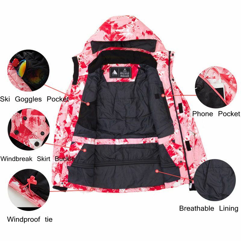 Ski Suits Women Thermal Warmth Waterproof Outdoor Snow Jacket Winter Sports Snowboard Skiing Snow Costumes Outdoor Wear