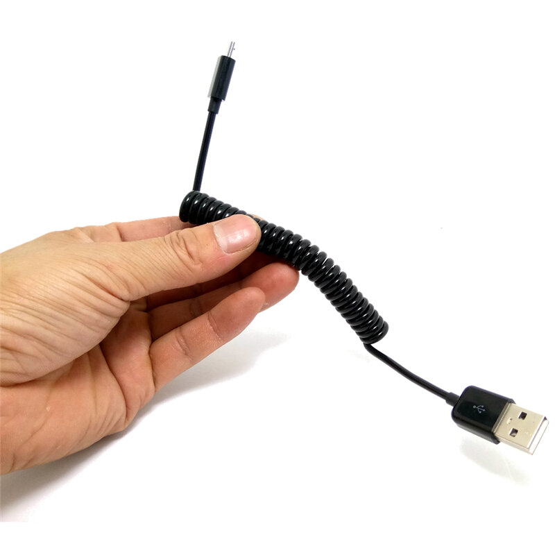Cable retráctil micro usb de carga USB a micro usb Cable elástico de resorte Cable cargador de sincronización de datos