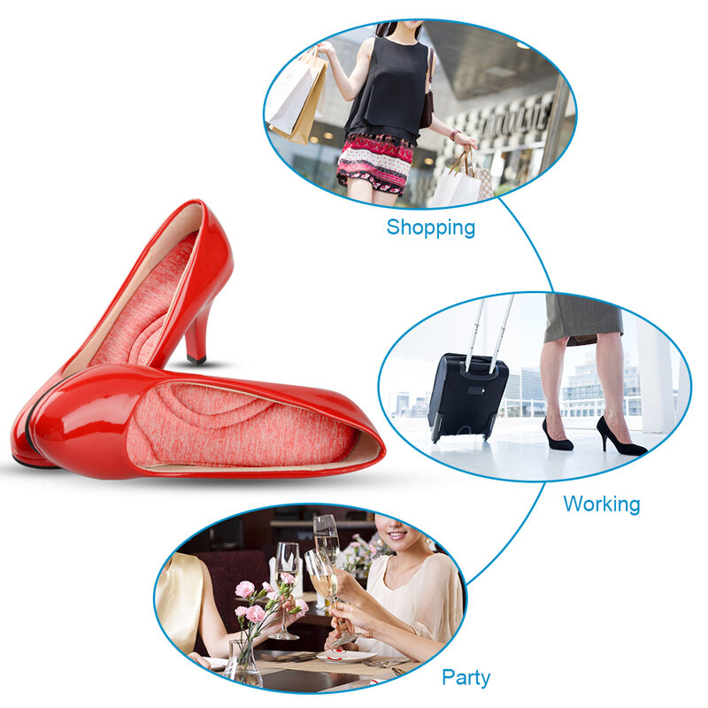 Soumit 4D губка арка поддерживает обувь на высоком каблуке стельки удобные ортопедические подушки для женщин женские массажные стельки на кабл...
