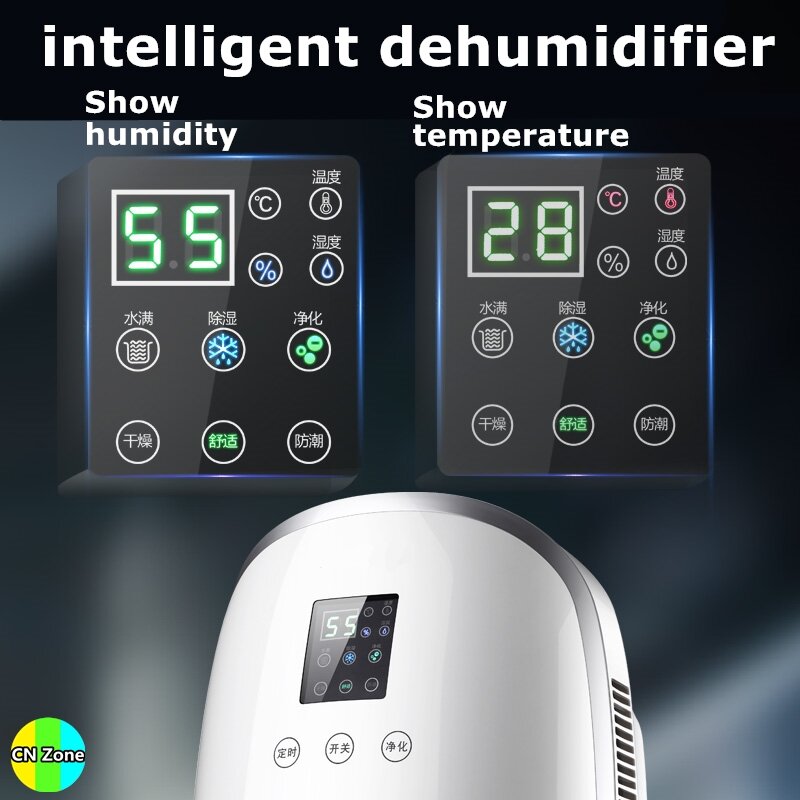 Desumidificadores inteligentes cronometragem drenagem contínua purificar máquina secador de ar umidade absorvente aparelho doméstico inteligente