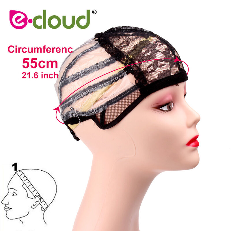 55cm/21.6 inch 5-10pcs 7 Style Hair Net Wig Caps for Making Wigs Stretch Lace Weaving Cap Adjustable Straps DIY Lace Wig Caps