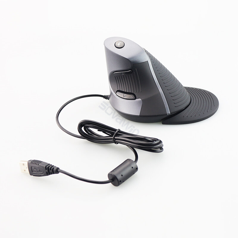 Delux-ratón óptico M618 para ordenador, periférico Vertical con cable, ergonómico, USB 1600 DPI, 6 botones, para PC y portátil