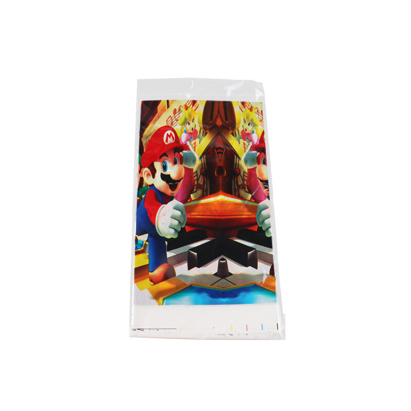 Mario การ์ตูนเด็กชุดวันเกิดชุดถ้วยกระดาษแบนเนอร์หมวกหลอดแผ่น Party Disposable Tableware Baby Shower