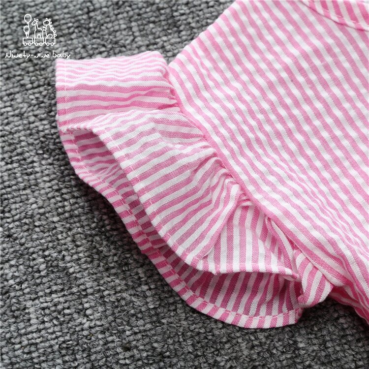 2 Warna Lucu Bayi Perempuan Elastis Band Stripe Baju Monyet Jumpsuit Pakaian untuk Bayi Baru Lahir Bayi Anak Pakaian Anak Pakaian untuk Anak Perempuan