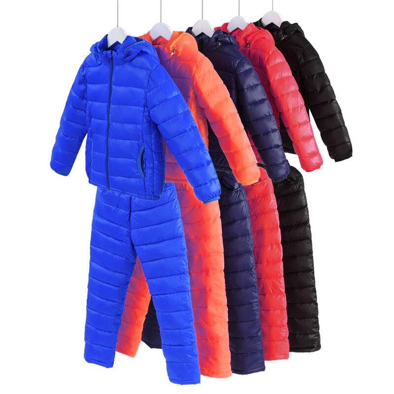 Ensemble de vêtements chauds pour enfants, 2 pièces, manteau d'hiver pour filles et garçons