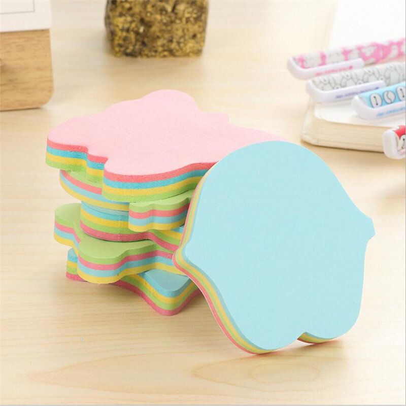 1PCS=100 sheet Candy ColorButterfl Sticky Notes love star  Multi Molding Cartoon Memo Pad  Instant Stickers for Office Supplies
