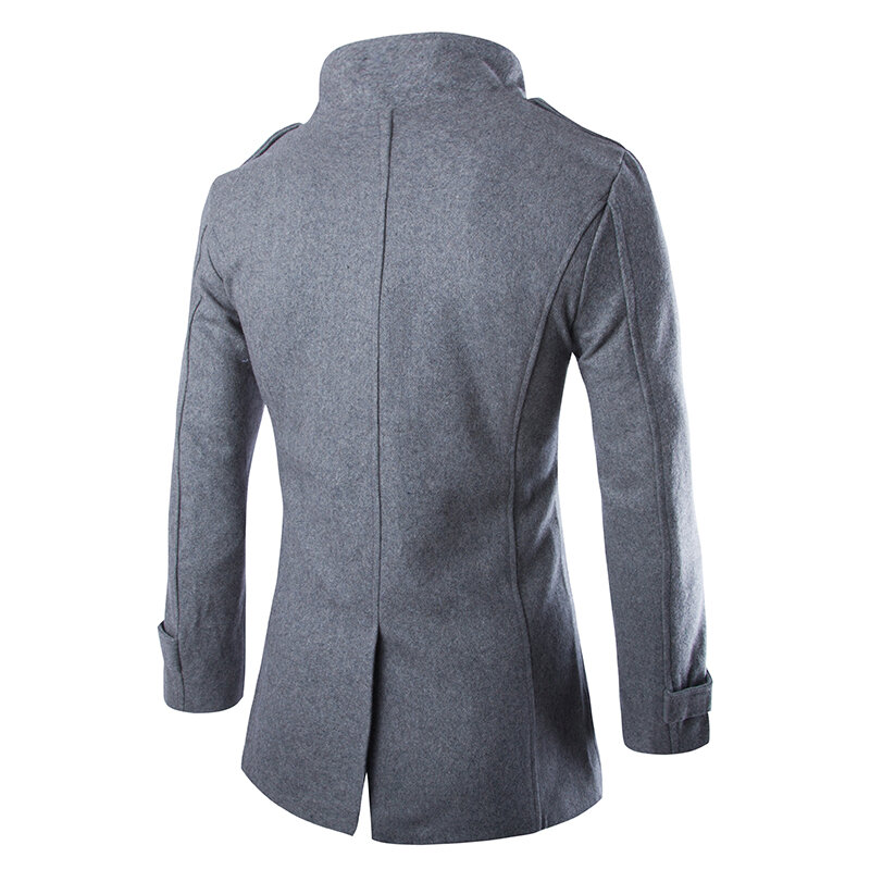 Drop shipping jesień mężczyźni prochowiec wełniany płaszcz ubranie wierzchnie w rozmiarze slim fit 2 kolory M-5XL