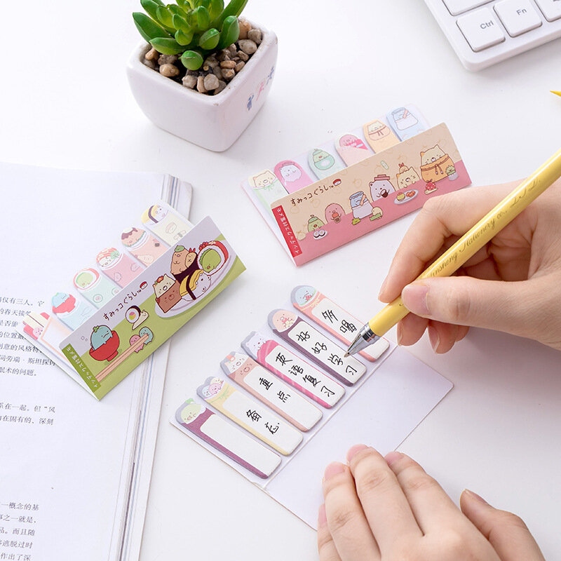 Material escolar adesivos planejador de página de papel papelaria coreano animal menina fofo notas adesivas memo pad