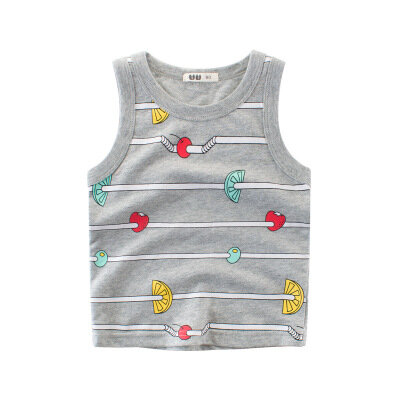 2-8 Y Child Summer T Shirt Toddler Kids Funny Cartoon Sleeveless T-Shirts For Boys Girls Tops Kids T shirt Vest