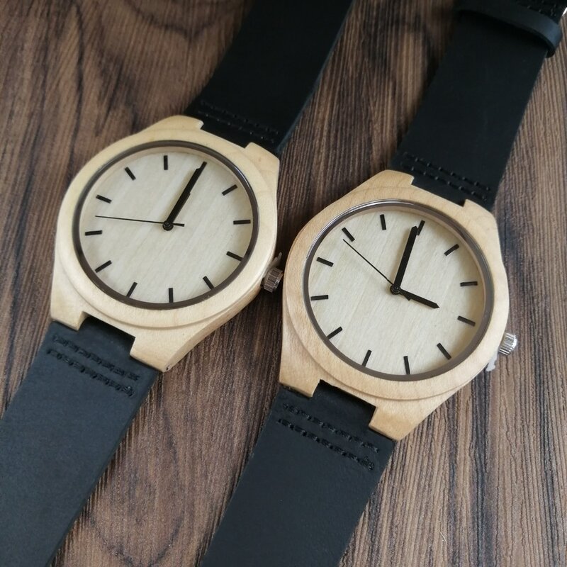 に私の娘彫刻木製腕時計女性の腕時計日本自動クォーツ腕時計ガール腕時計メープルウッドウォッチギフト