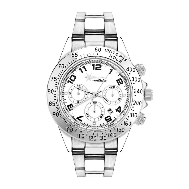 Wealthstar relojes de lujo famosa marca de relojes con fecha hombres deportes femeninos pulsera de acero inoxidable relojes Relogio Femininos