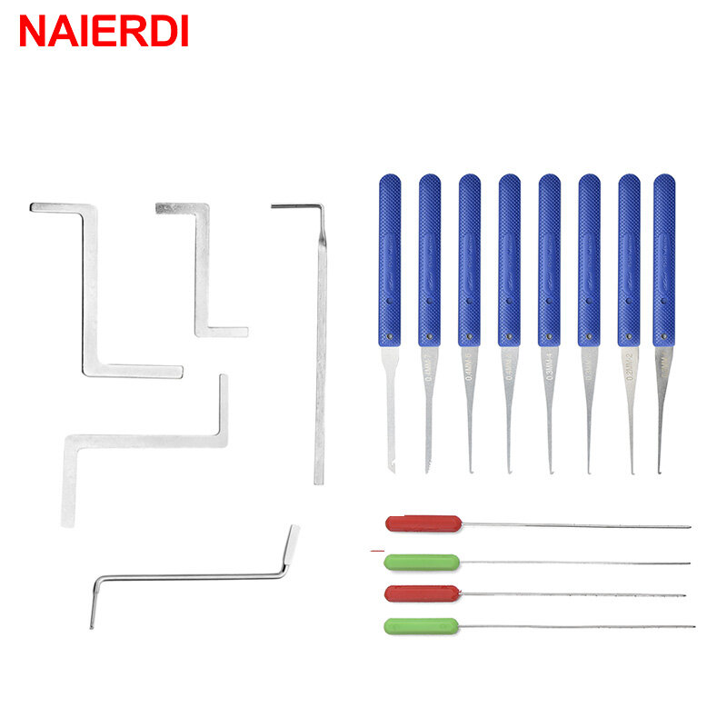 Naierdi-手工具のセット,ロック,テンションレンチ,壊れた鍵,自動抽出器,フック,ハードウェアの取り外し,17個