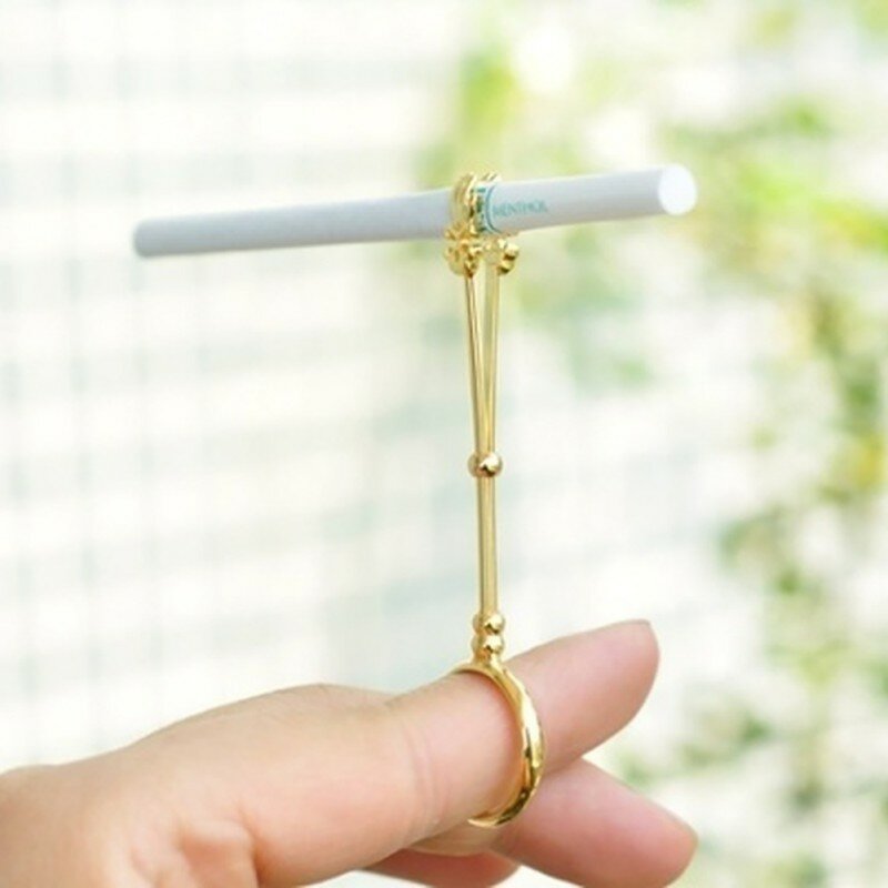 Fumar cigarro dedo anel fumante cigarro titular da mão para senhora personalidade presente fumar acessórios cigarro titular anel