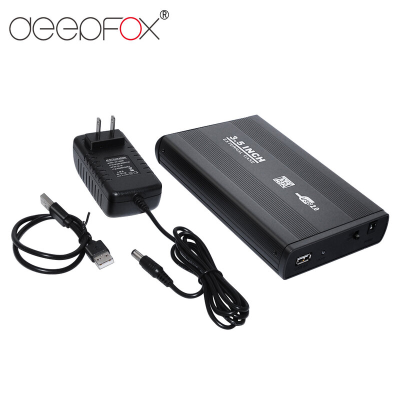 DeepFox-carcasa de disco duro externo, cubierta de almacenamiento externo, USB 3,5/USB 2,0, SATA, 3,0 pulgadas, soporte de caja