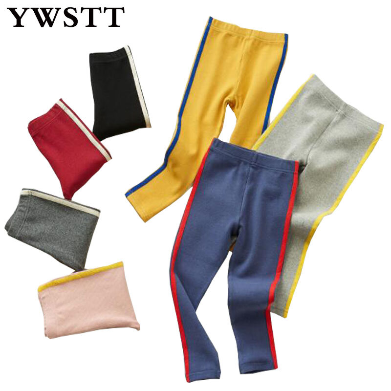 Pantalones deportivos informales de algodón para niñas, mallas elásticas para correr, Primavera, 2019