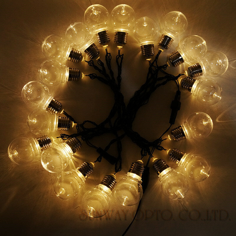 Guirnalda de luces LED para fiestas, tira de luces de 6M con globo transparente de 20 luces de Navidad, enchufe europeo, australiano, estadounidense y británico, novedad