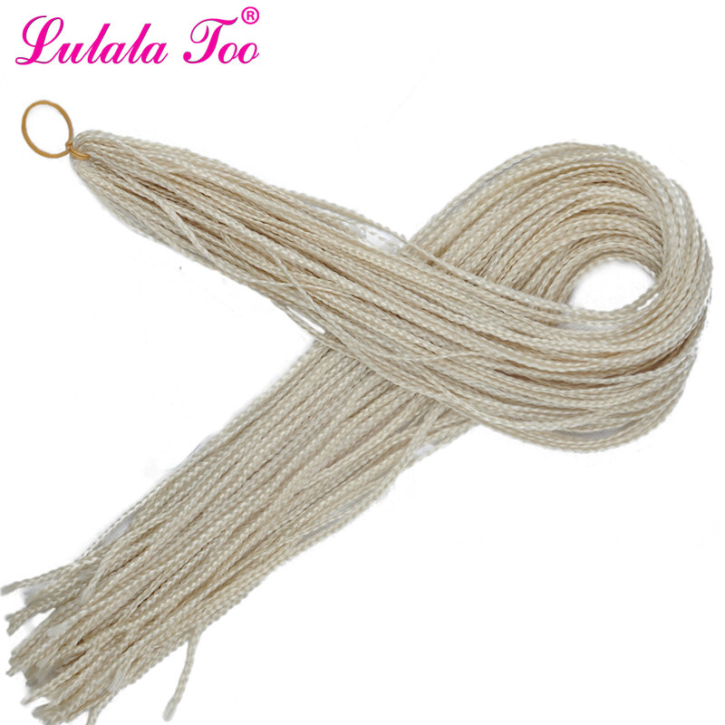 30'' Long Synthetic Zizi Box Braids Crochet Braiding Hair Extension Pink Write Purple Colorful 28 roots/Pack 45g Lulalatoo