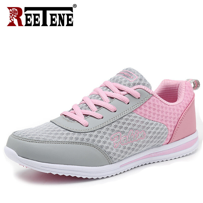 REETENE-zapatillas de deporte de malla transpirable para mujer, zapatos planos a la moda, para exteriores, verano, 2019