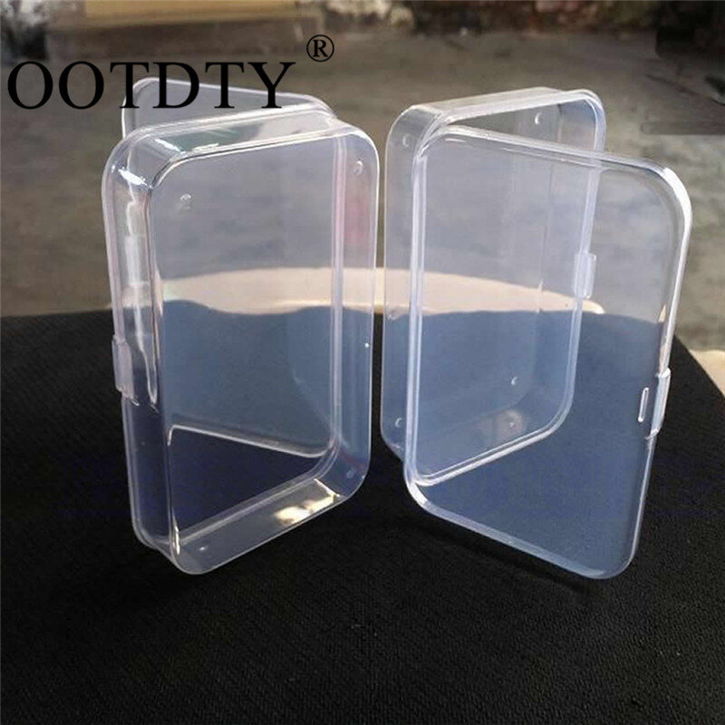 2Pcs Clear Plastic Transparent With Lid Storage Box Collection Container Case