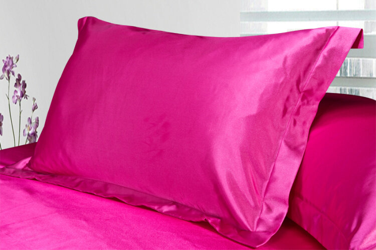 Funda de almohada de seda en varios colores, funda de almohada de satén en color blanco y negro, 48x74 cm, oferta
