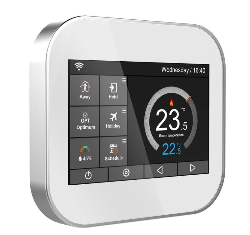Modbus rtu termostato com tela sensível ao toque de 24v, para bobina de ventilador com inglês/alemão/polonês/russo/italiano/spainish