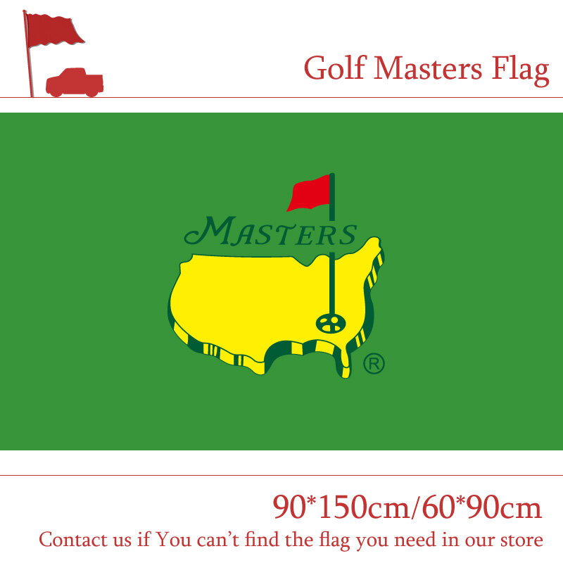 Golf masters bandeira de poliéster 90*150cm (3ftx5ft)/60*90cm