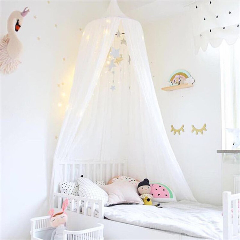 Ay tesco jogar casa tendas para crianças dossel cama cortina bebê pendurado tenda berço crianças decoração do quarto redonda pendurado cúpula mosquiteiro net