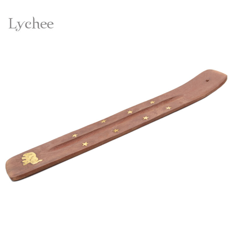 Lychee Life-Soporte de madera para palo de incienso, quemador de cenizas, protección de muebles, Base de incienso, placa de aromaterapia al azar, 1 unidad