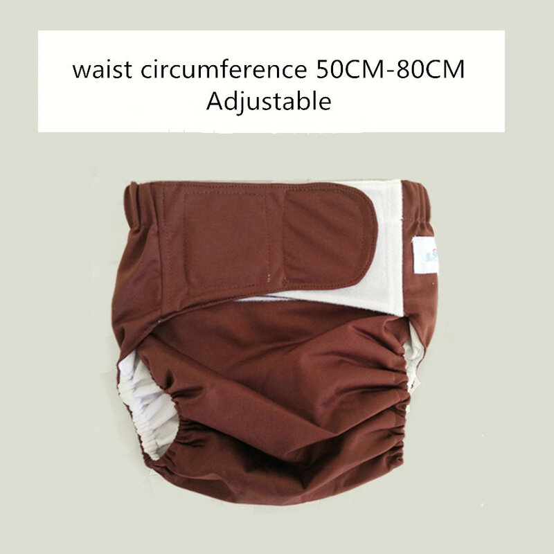 Pañal lavable para adultos, pantalones de incontinencia húmeda, cintura de talla de código grande, 3,2-4,2 pies, pañales de papel de TPU ajustables, almohadillas menstruales