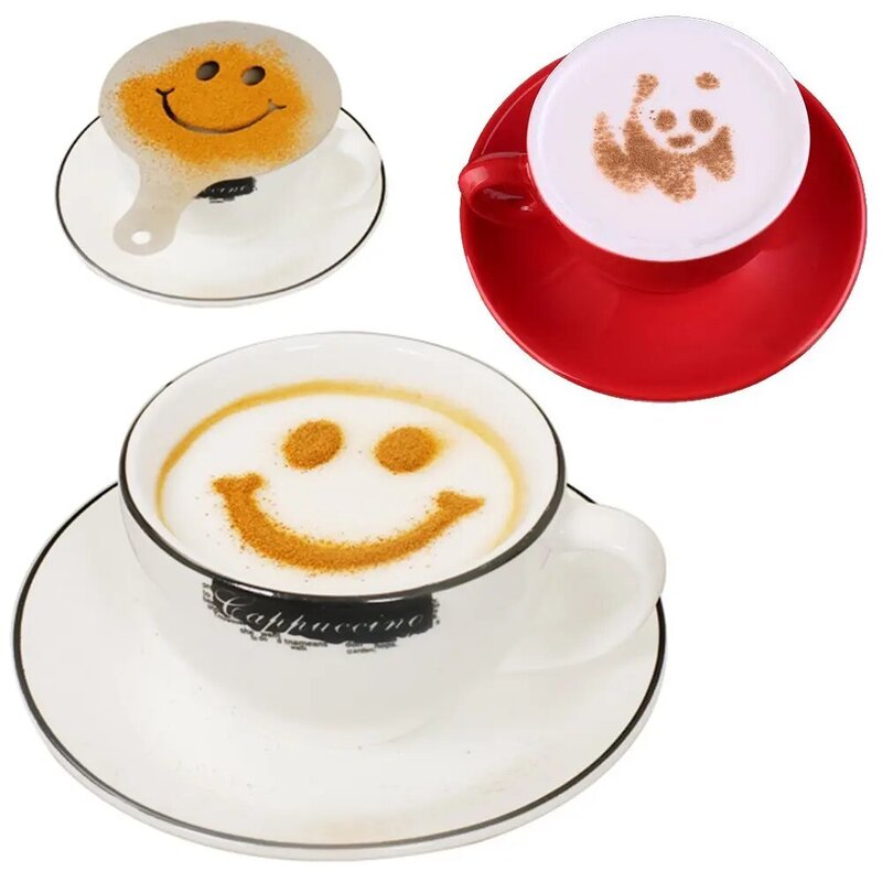 Cappuccino Foam Spray Mold Fancy Coffee Printing Model Cake Stencils Powdered Sugar Chocolate​ Cocoa Coffee Printing Assembly D3