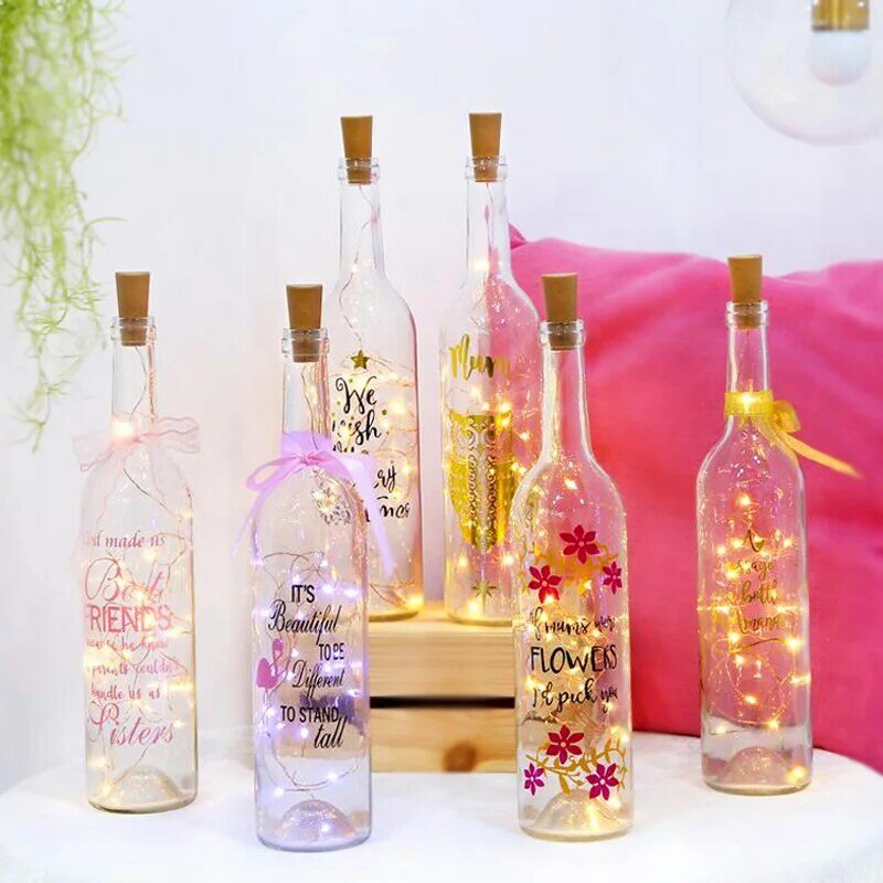Led Bottle Cork String Light Waterproof 2M 20Leds Copper Starry Lamps LR44 Button Battery Home Bar DIY Fairy Beads Drop Shipping