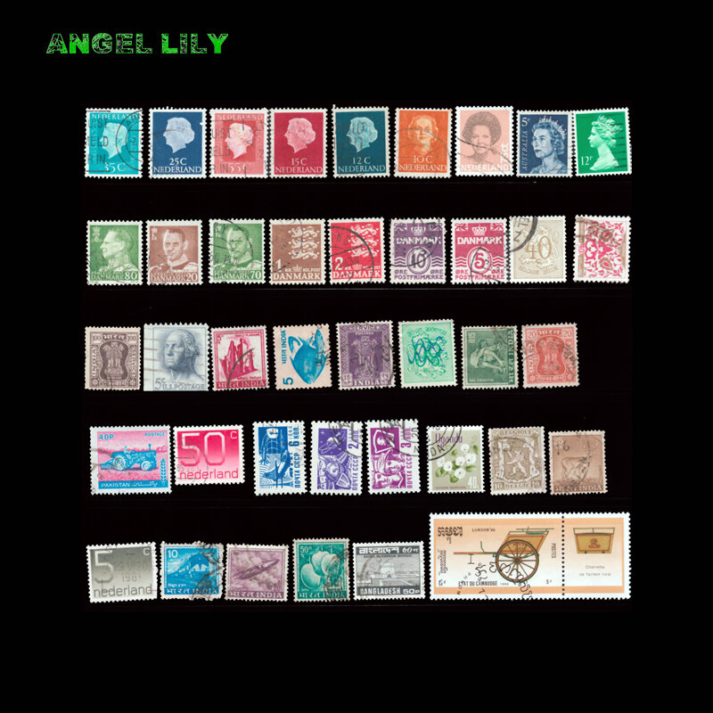 100 unids/lote de sellos postales en buen estado, usados con la marca postal de todo el mundo, colección de marcas