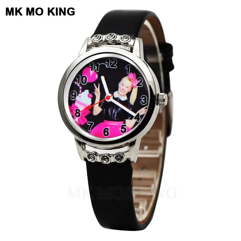 Cukierki kolor skórzany zegarek dziecięcy moda chłopiec czarny mozaika kreskówkowa ruch zegar dziewczyna księżniczka zegarek dziecko prezent urodzinowy